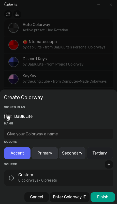 Colorish v2 Settings