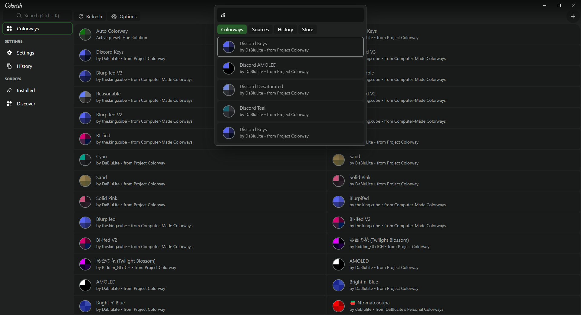 Colorish v2 Global Search